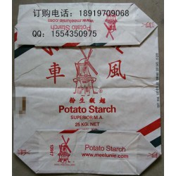 玉米淀粉，紅薯淀粉，馬鈴薯淀粉專用多層牛皮紙方底閥口袋廠家