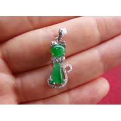 肇慶新品翡翠正陽綠貓吊墜4738供應_翡翠吊墜飾品