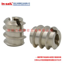 專業(yè)供應銅零件用自攻螺套，開槽型內(nèi)外牙螺套，高品質(zhì)碳鋼鍍鋅