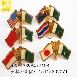 生產各國旗徽章、中國國旗徽章、交叉國旗襟章