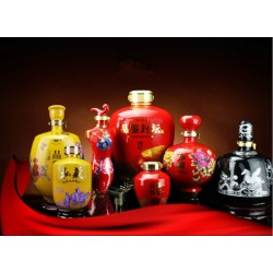 陜西太白瓷器酒瓶5斤裝定做，粉彩陶瓷酒瓶1斤裝批發