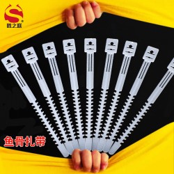 尼龍可松式魚骨扎帶，耐磨耐拉受力強，加厚卡扣齒輪清晰