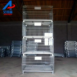 艾銳森廠家生產折疊式重型倉儲籠批發鐵框周轉籠