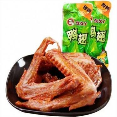 久久丫 甜辣鴨翅膀5斤一袋真空小包裝休閑零食品小吃